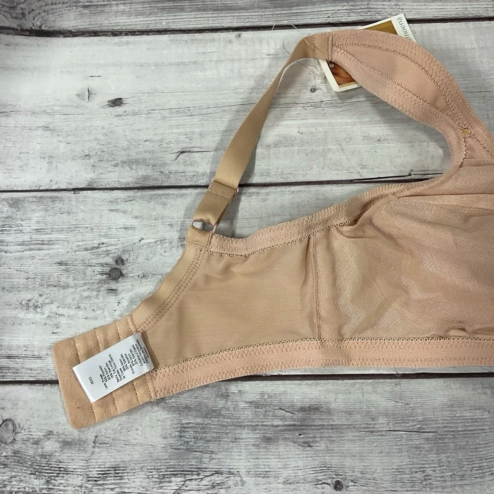 Amoena Mastectomy Bra Womens 34D Nude Front‎ Back Closure #2145 Wireless NEW